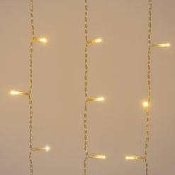 Stalattite 3 x h 0,96 m, 360 miniled bianco caldo, cavo trasparente