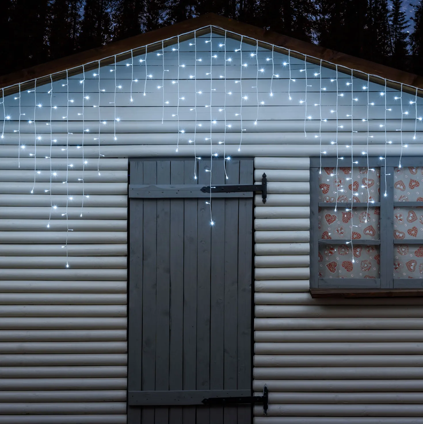 Stalattite 4,5 x 1,2 m, 300 led bianco freddo