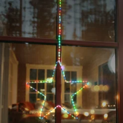 Stella bianca da appendere Ø 35 cm, micro led RGB cambiacolore