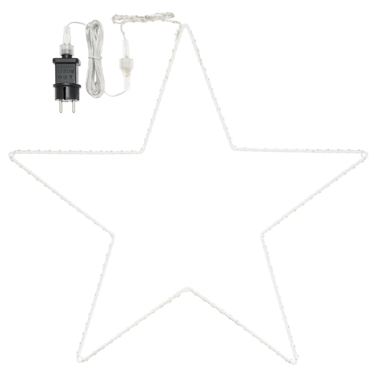 Stella bianca da appendere Ø 55 cm, micro led RGB cambiacolore