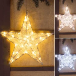 Stella Bianca 3D Ø 35 cm, Dual Color LED bianco caldo e freddo
