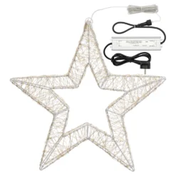 Stella Bianca 3D Ø 55 cm, microled bianco caldo e freddo, uso interno