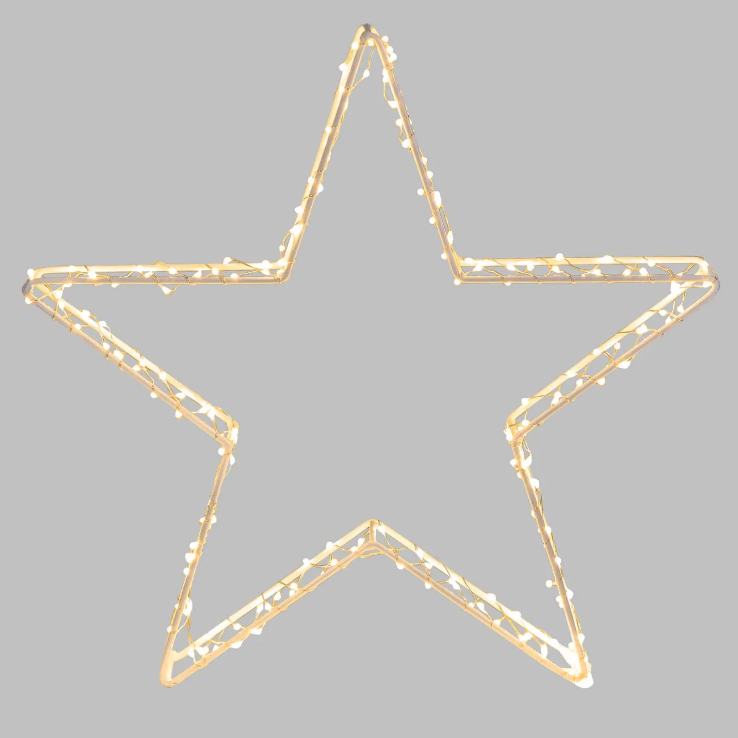 Stella Bianca 3D Edge, Ø 30 cm, 220 MicroLED bianco caldo, cavo metal argento