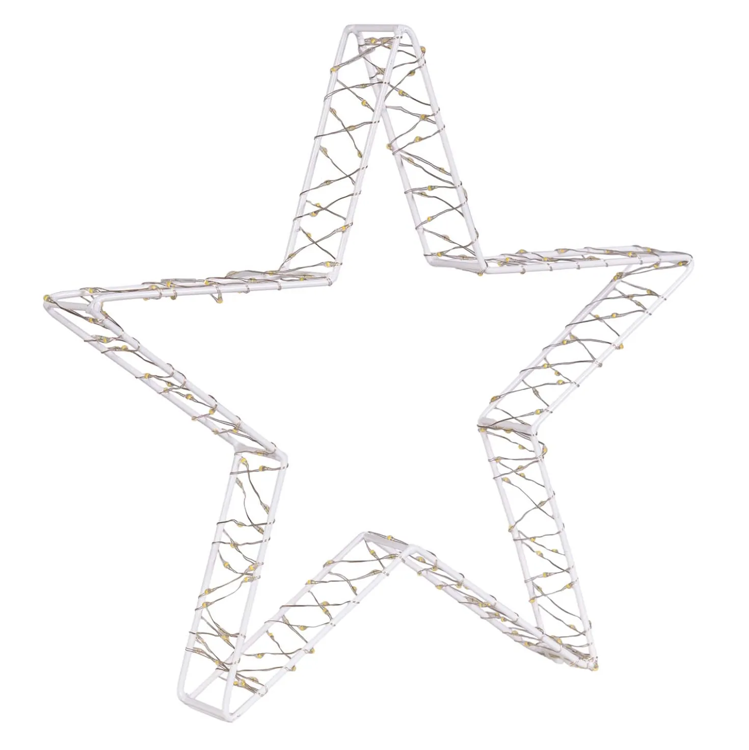 Stella Bianca 3D Edge, Ø 30 cm, 220 MicroLED bianco caldo, cavo metal argento