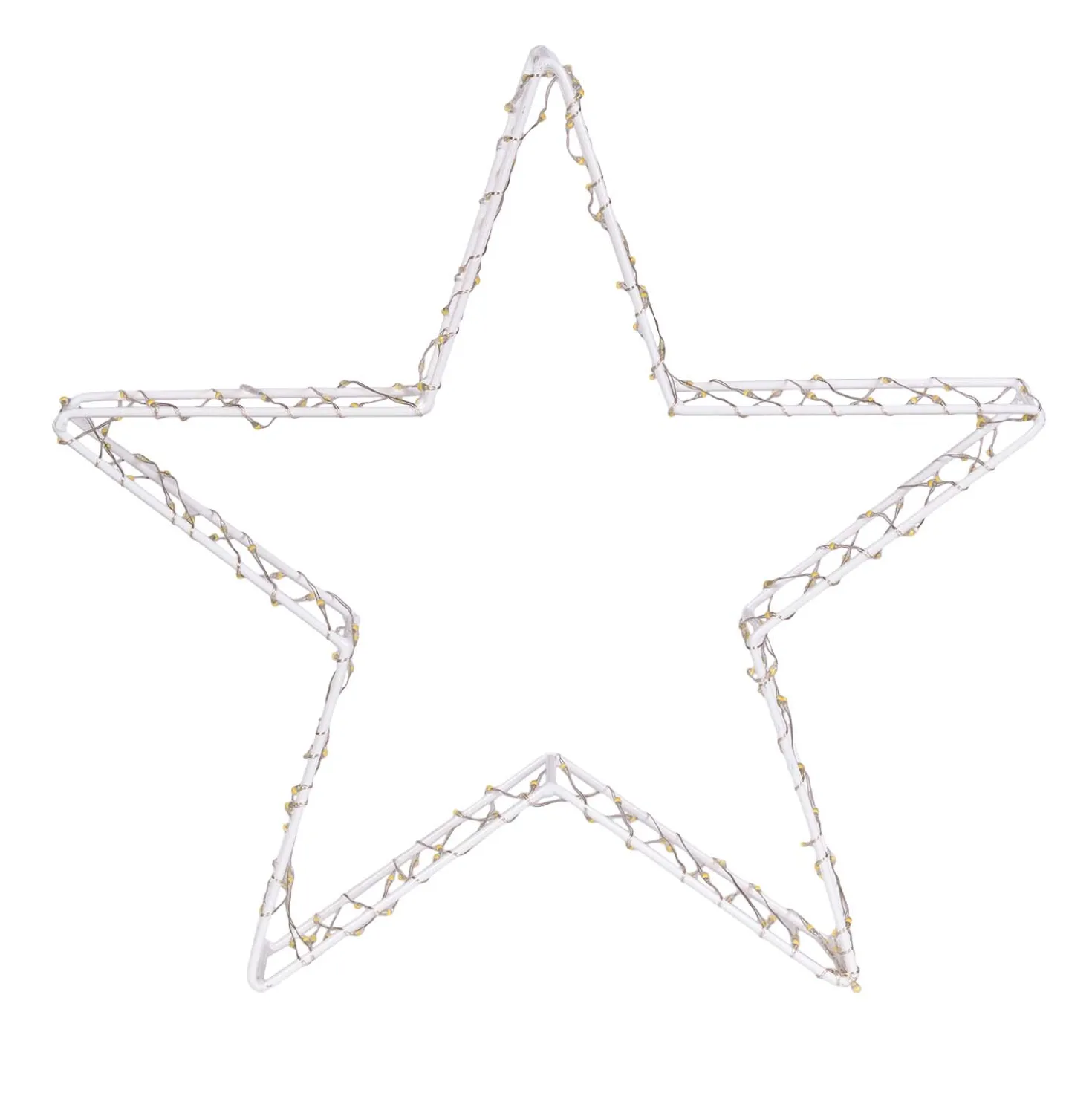 Stella Bianca 3D Edge, Ø 30 cm, 220 MicroLED bianco caldo, cavo metal argento