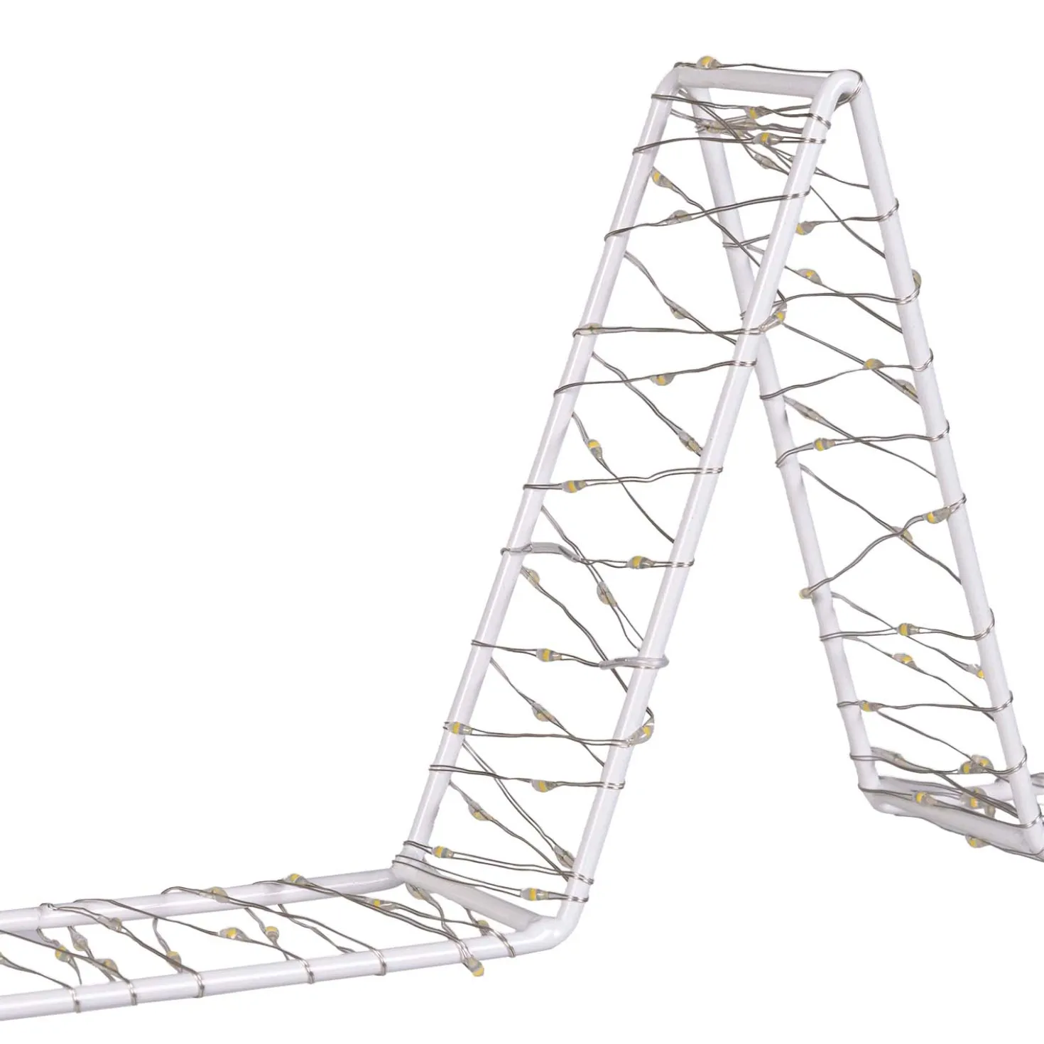 Stella Bianca 3D Edge, Ø 30 cm, 220 MicroLED bianco caldo, cavo metal argento