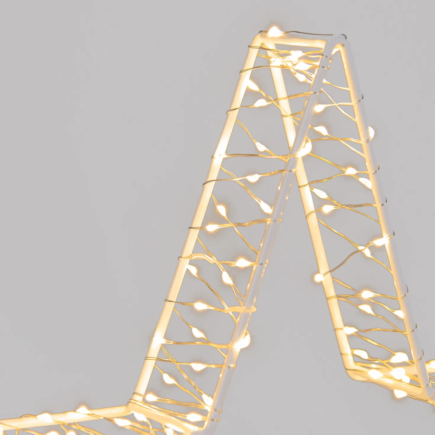 Stella Bianca 3D Edge, Ø 30 cm, 220 MicroLED bianco caldo, cavo metal argento