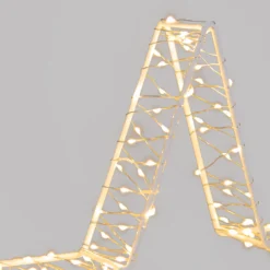 Stella Bianca 3D Edge, Ø 37 cm, 240 MicroLED bianco caldo, cavo metal argento