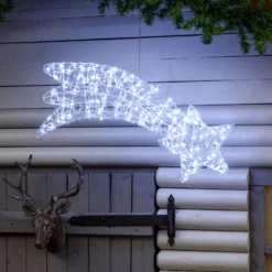 Stella cometa 2D, 75 cm, gocce led bianco freddo