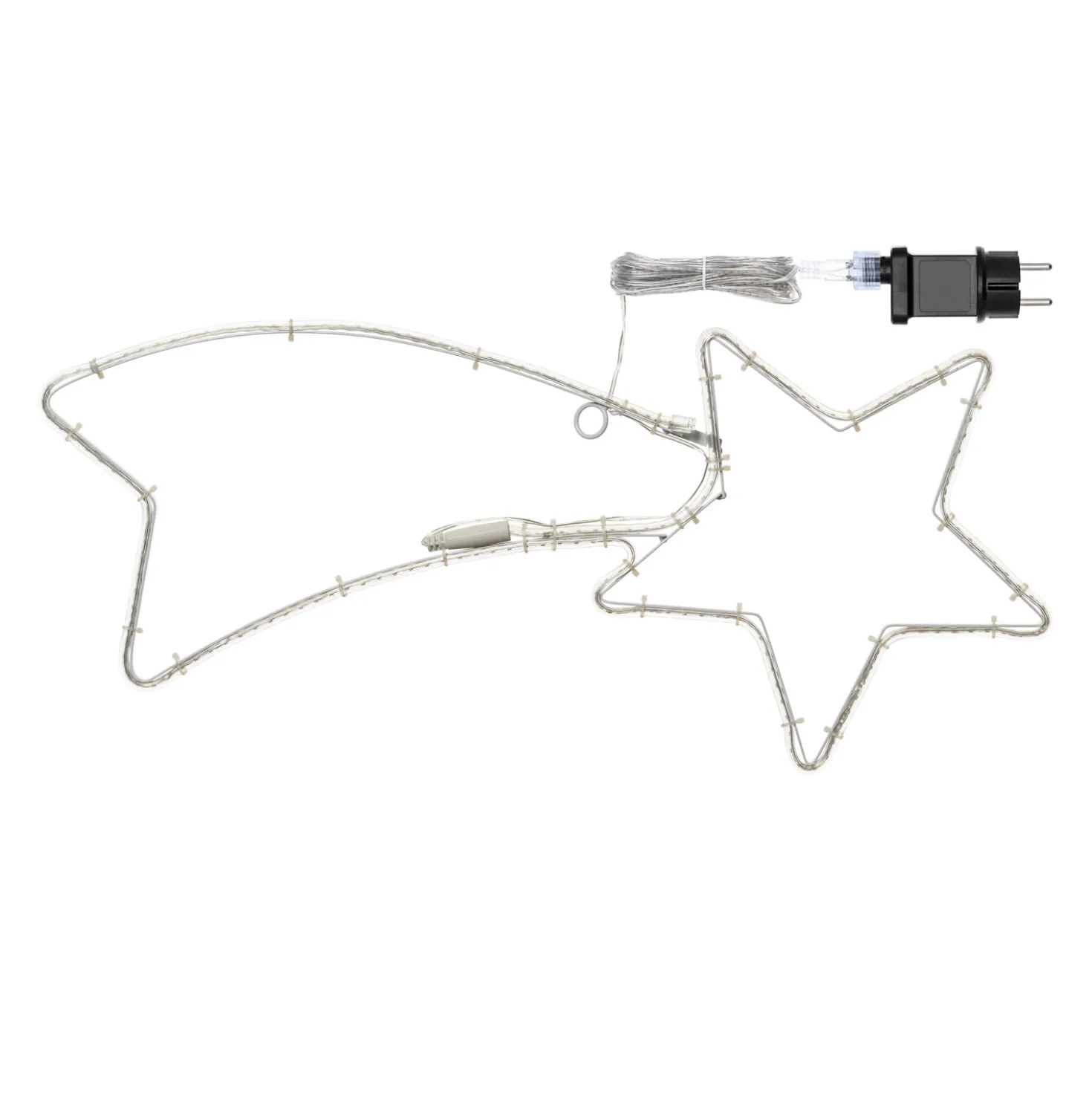 Stella cometa in tubo ultraluminoso 65 x h 28 cm, 196 led bianco caldo