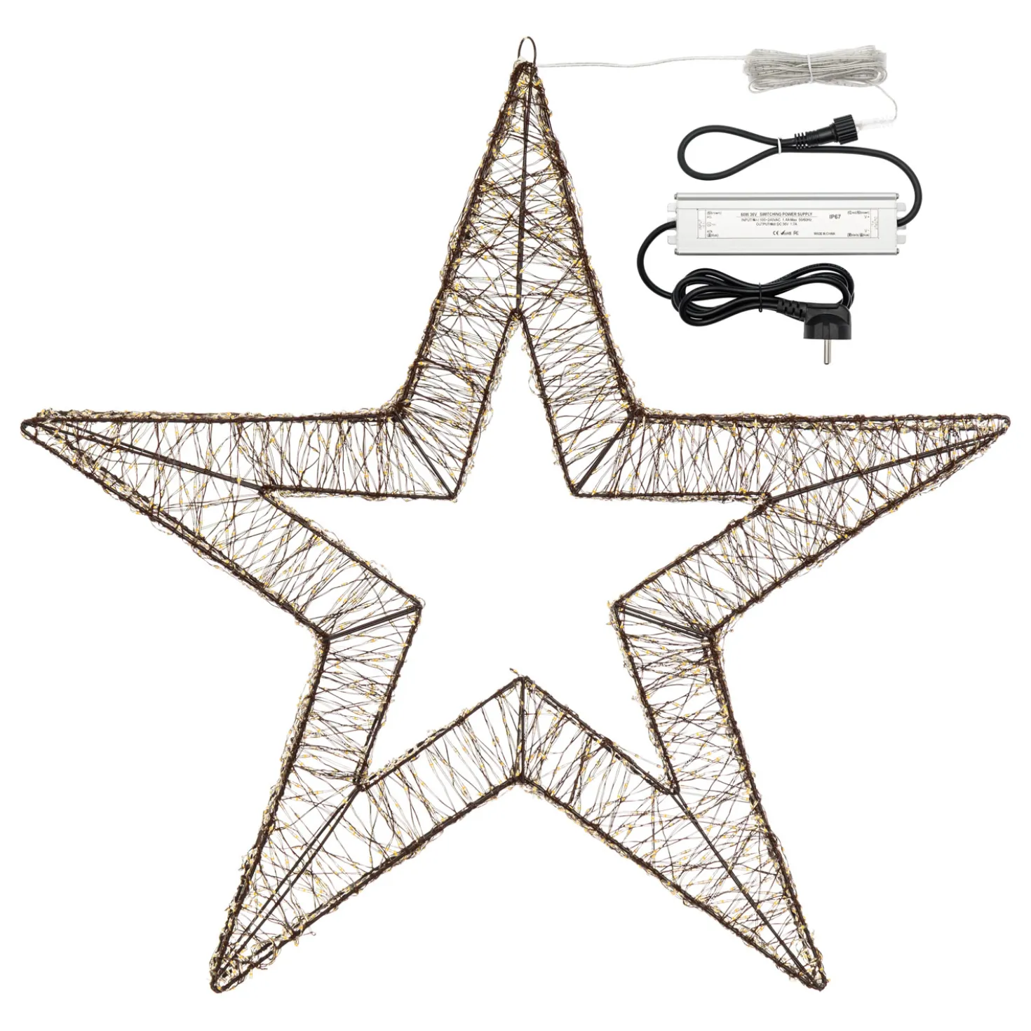 Stella 3D, Ø 75 cm, 3500 Micro led bianco caldo e bianco freddo, uso interno