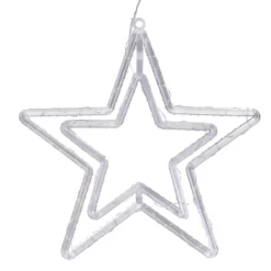 Stella Doppia Crystal a batteria Ø 35 cm, doppio effetto 2D e 3D, MicroLED bianco caldo, uso interno