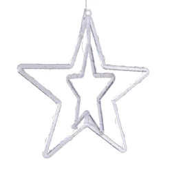 Stella Doppia Crystal a batteria Ø 35 cm, doppio effetto 2D e 3D, MicroLED bianco caldo, uso interno