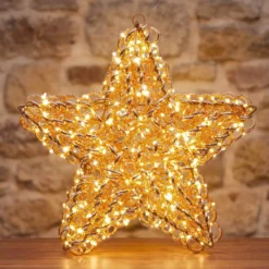 Stella 3D Rose Gold, filo a spirale, ∅38 cm, 400 microled bianco caldo