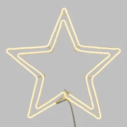 Stella effetto neon doppio profilo Ø 60 cm, led bianco caldo