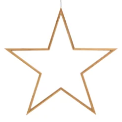 Stella in legno naturale, 75 cm, led bianco caldo, uso interno