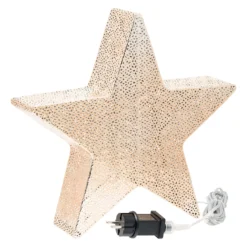 Stella in metallo traforato champagne Ø 40 cm, led bianco caldo