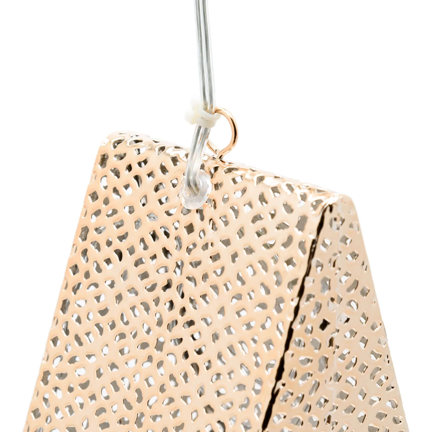 Stella in metallo traforato champagne Ø 40 cm, led bianco caldo