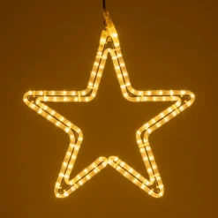 Stella in tubo luminoso, 47 x 45 cm, 116 led bianco caldo