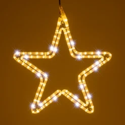 Stella in tubo luminoso, 47 x 45 cm, 116 led bianco caldo e bianco freddo