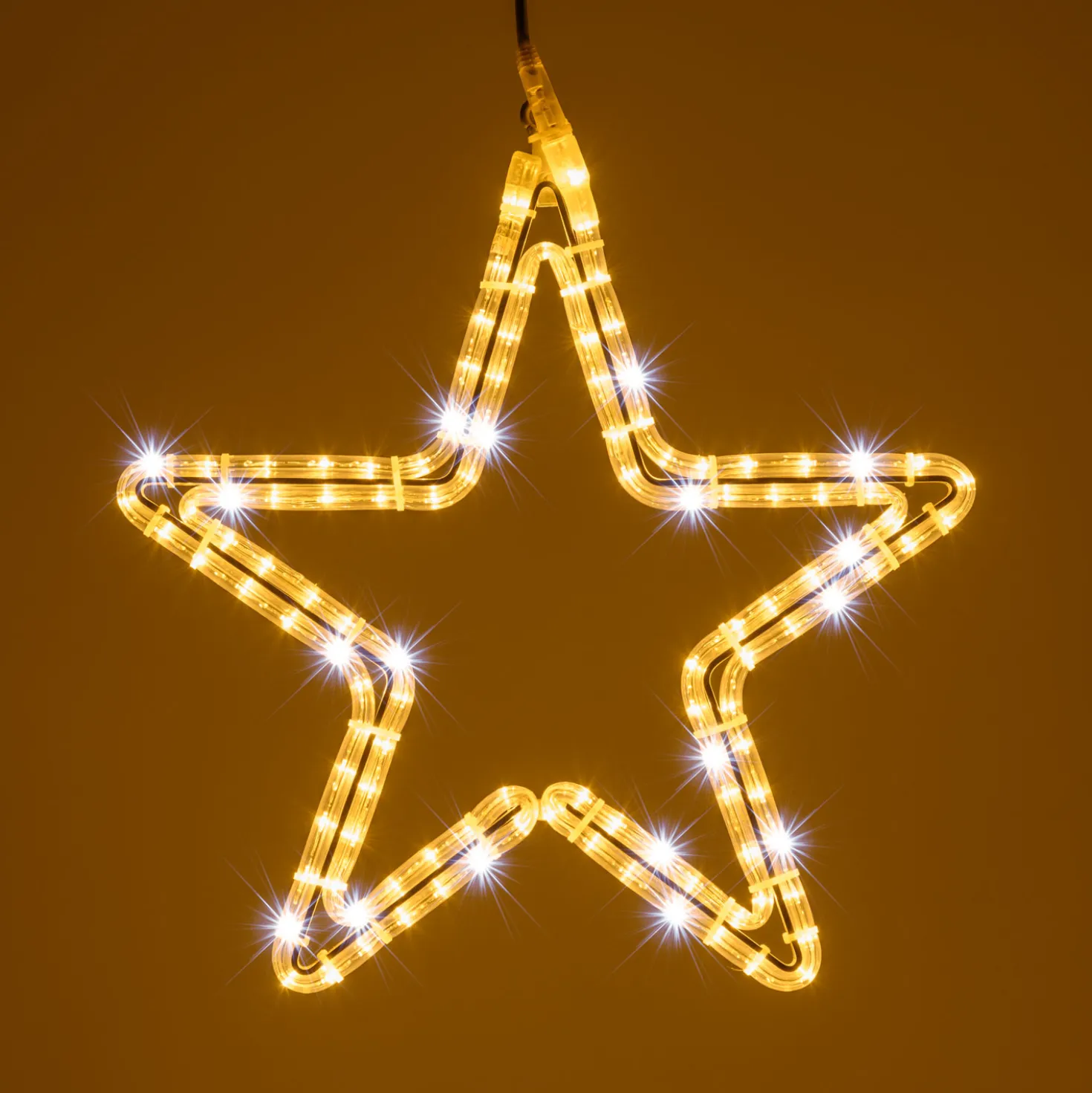 Stella in tubo luminoso, 47 x 45 cm, 116 led bianco caldo e bianco freddo
