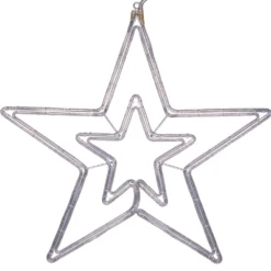 Stella in tubo luminoso, 100 x h 105 cm, 374 led bianco caldo e bianco freddo