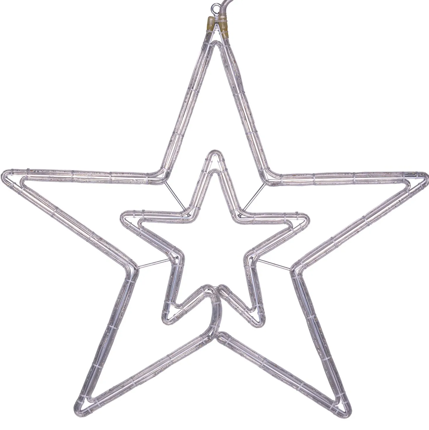 Stella in tubo luminoso, 100 x h 105 cm, 374 led bianco caldo e bianco freddo