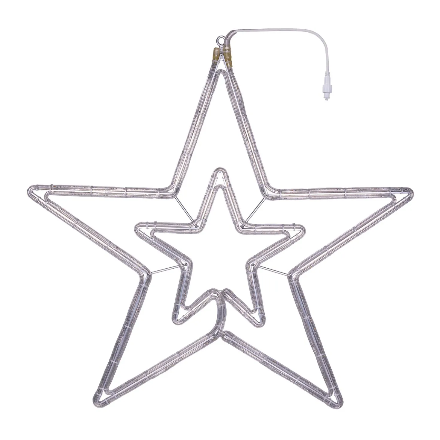 Stella in tubo luminoso, 100 x h 105 cm, 374 led bianco caldo e bianco freddo