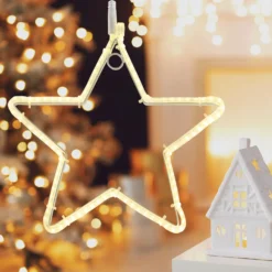 Stella in tubo ultraluminoso Ø 30 cm, led bianco caldo
