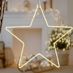 Stella in tubo ultraluminoso Ø 55 cm, led bianco caldo