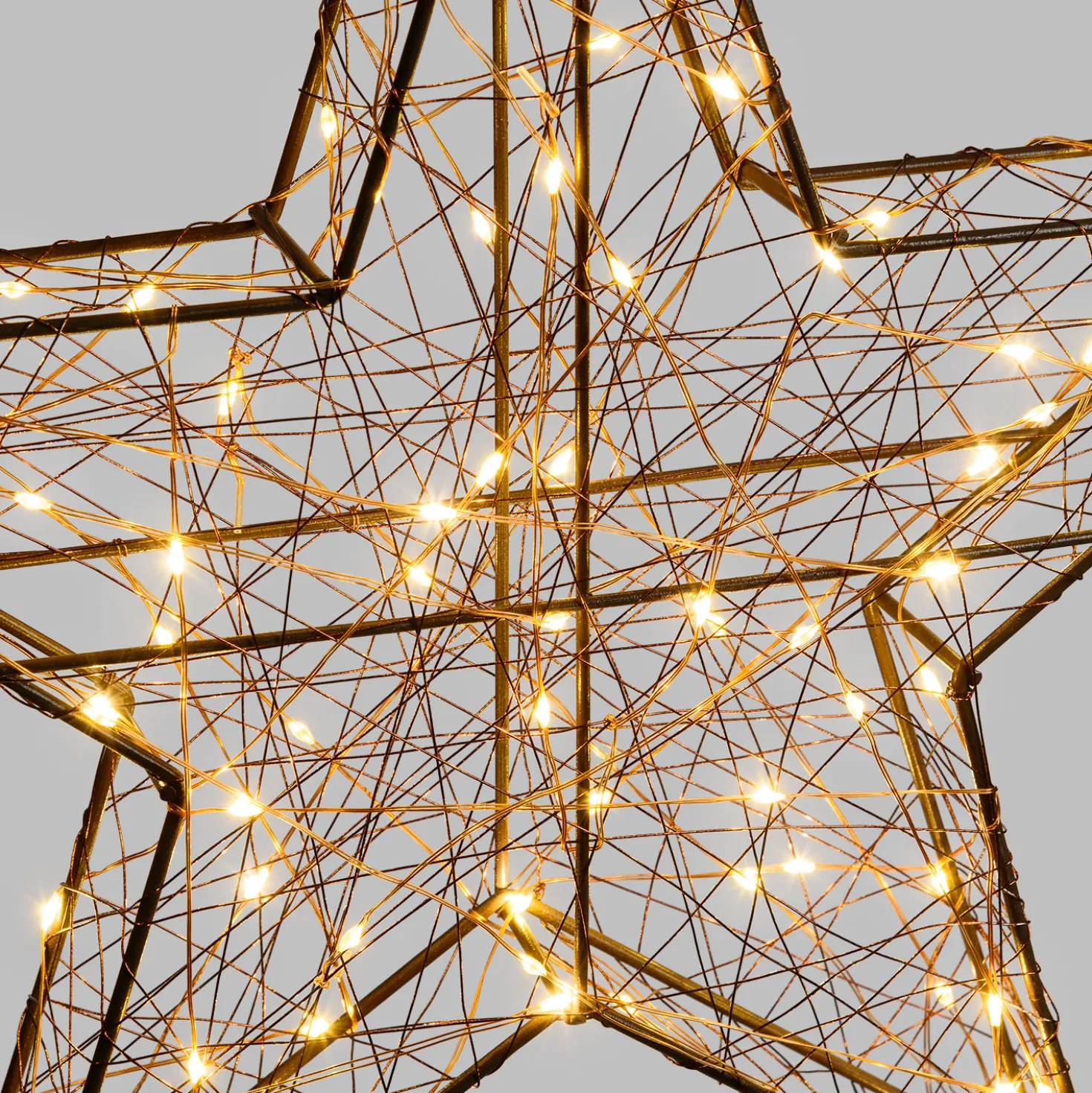 Stella luminosa 3D, 80 microled bianco caldo