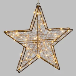 Stella luminosa 3D, 80 microled bianco caldo