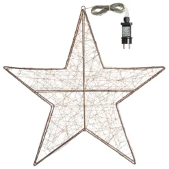 Stella luminosa 3D, 180 microled bianco caldo