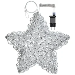 Stella luminosa in alluminio argento Ø 40 cm, 60 led bianco caldo
