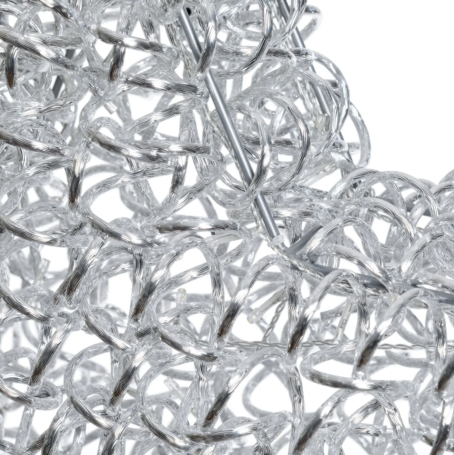 Stella luminosa in alluminio argento Ø 60 cm, 100 led bianco caldo