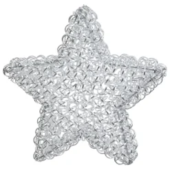 Stella luminosa in alluminio argento Ø 60 cm, 100 led bianco caldo