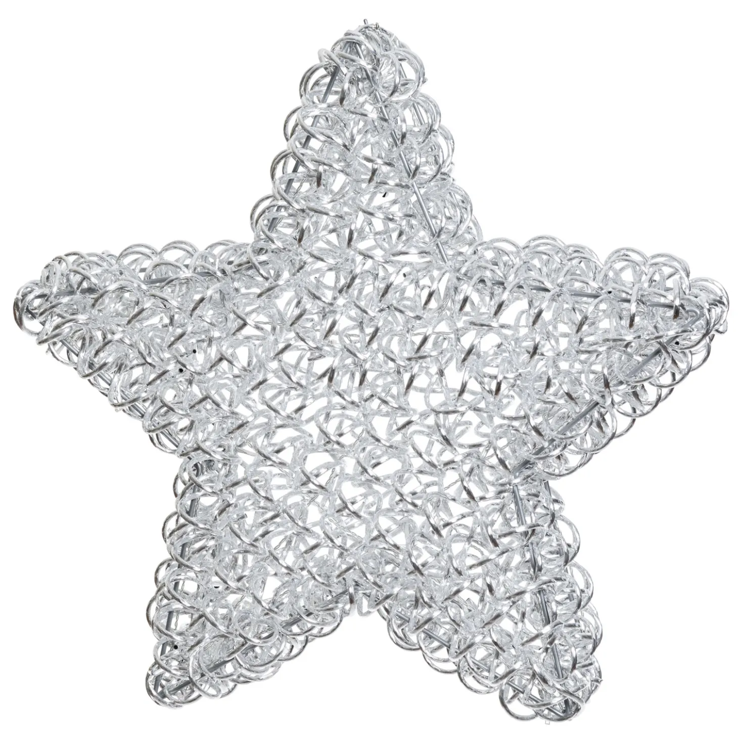 Stella luminosa in alluminio argento Ø 60 cm, 100 led bianco caldo