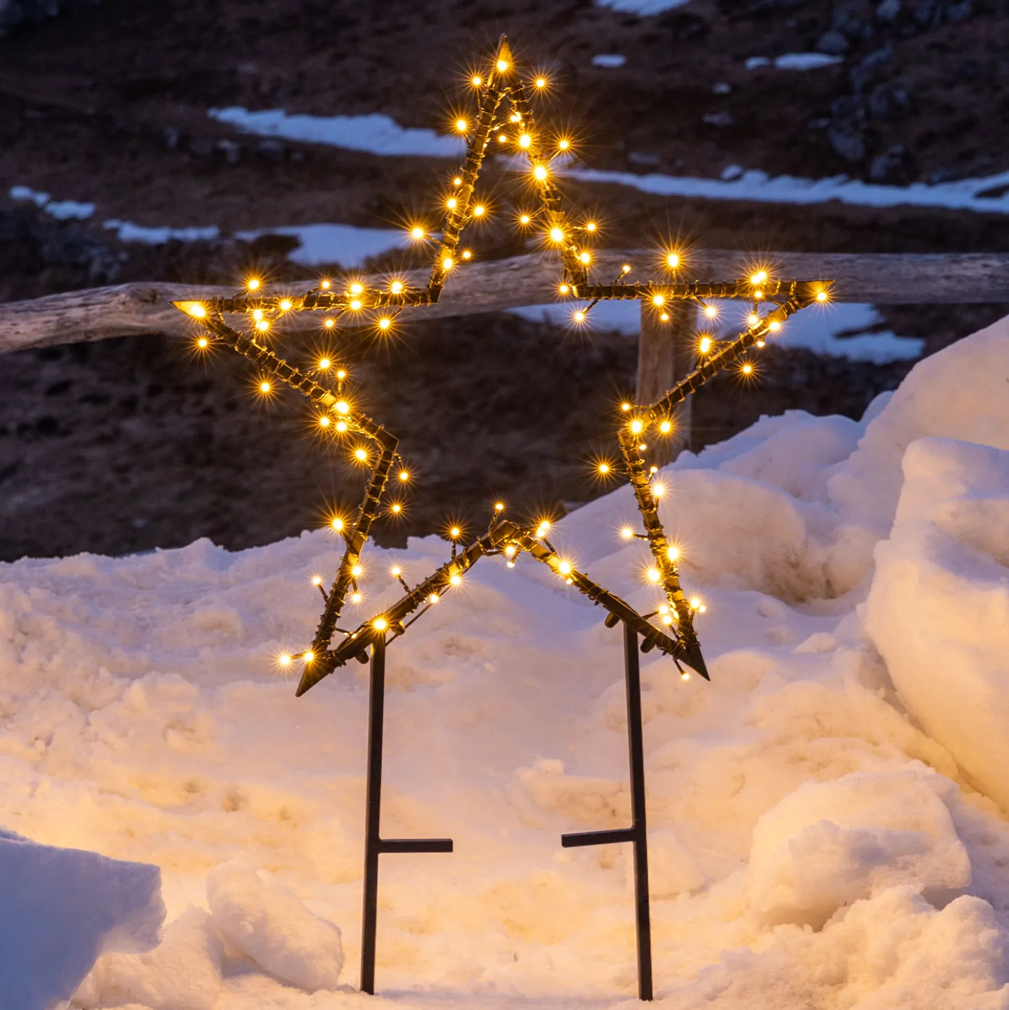 Stella multiuso da giardino, Ø 75 cm, led bianco caldo
