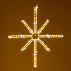 Stella polare in tubo luminoso, 67 x 70 cm, 146 led bianco caldo e bianco freddo