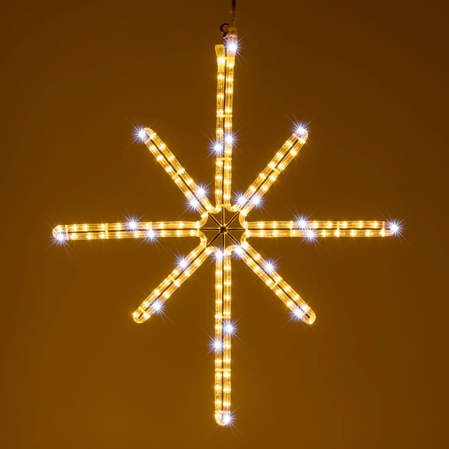 Stella polare in tubo luminoso, 67 x 70 cm, 146 led bianco caldo e bianco freddo