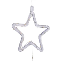 3 Stelle Crystal da appendere a batteria, 60 cm, 50 MicroLED bianco caldo, uso interno