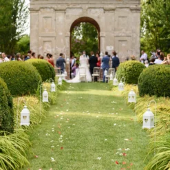 4 supporti porta lanterna in metallo bianco, h 110 cm