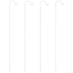 4 supporti porta lanterna in metallo bianco, h 110 cm
