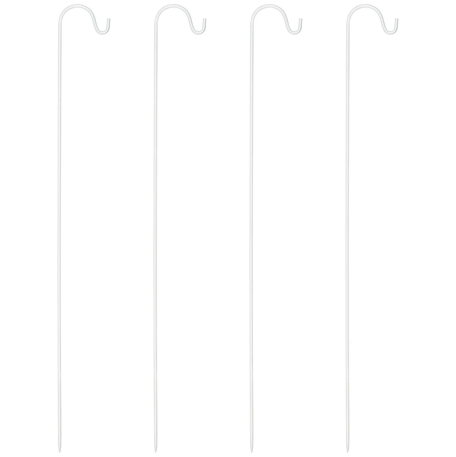 4 supporti porta lanterna in metallo bianco, h 110 cm
