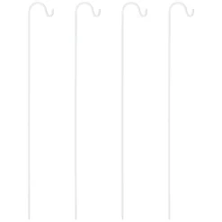 4 supporti porta lanterna in metallo bianco, h 110 cm