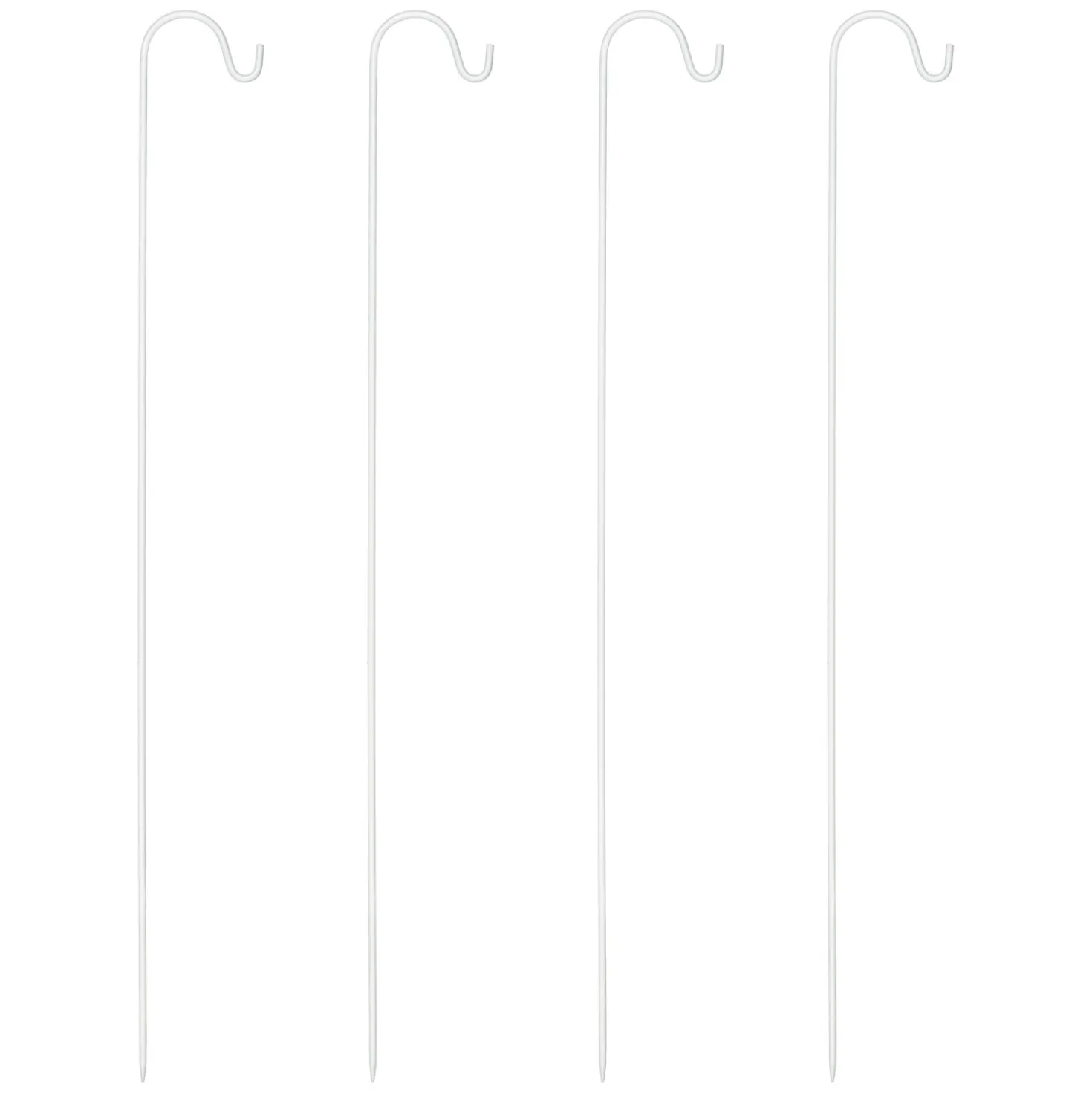 4 supporti porta lanterna in metallo bianco, h 110 cm
