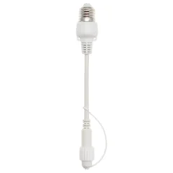 Tappo di chiusura portalampade E27 con derivazione PML, 20 cm, cavo bianco