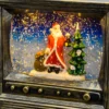 Televisione con Babbo Natale h 22 cm, led bianco caldo