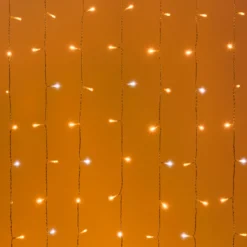 Tenda Connect+ 1 x h 1 m, 100 led bianco caldo e bianco freddo, cavo trasparente, prolungabile