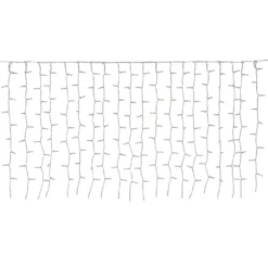 Tenda Extra Densa Connect+ 1,2 x h 0,6 m, 200 led bianco caldo, cavo trasparente, prolungabile